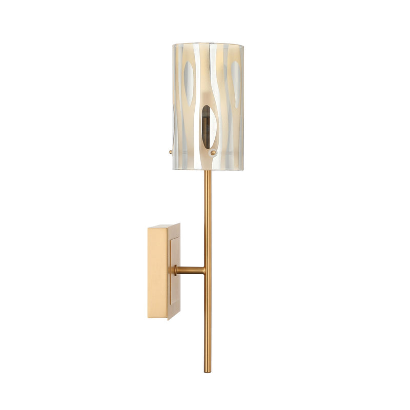 Varaluz Chroman Empire 1 Light Wall Sconce, Satin Gold/Satin Gold