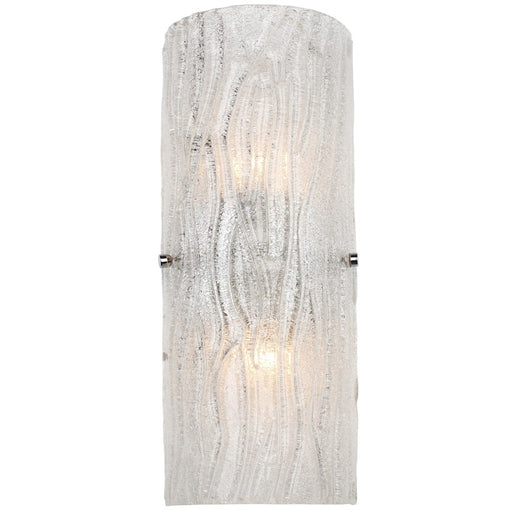 Varaluz Brilliance 16in 2-Light Bath Wall Sconce | Modern Chrome and Bright Ice Glass | Bathroom Vanity & Powder Room | 7 x 16 in | Model AC1102