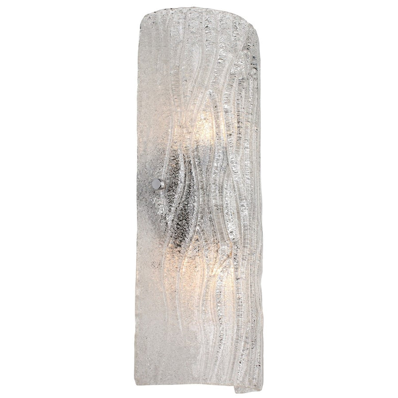 Varaluz Brilliance 16in 2-Light Bath Wall Sconce | Modern Chrome and Bright Ice Glass | Bathroom Vanity & Powder Room | 7 x 16 in | Model AC1102