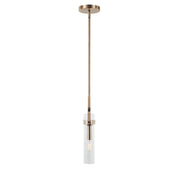 Varaluz Foxwich 1 Light Pendant, Brushed Brass/Clear