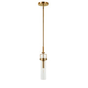 Varaluz Foxwich 1 Light Pendant, Brushed Brass/Clear
