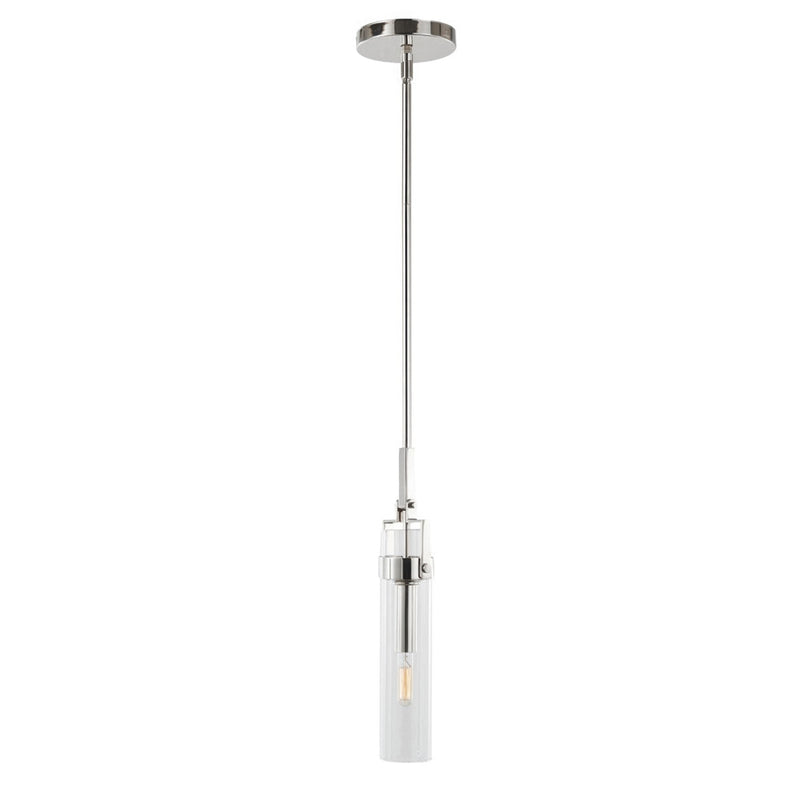 Varaluz Foxwich 1 Light Pendant, Polished Nickel/Clear