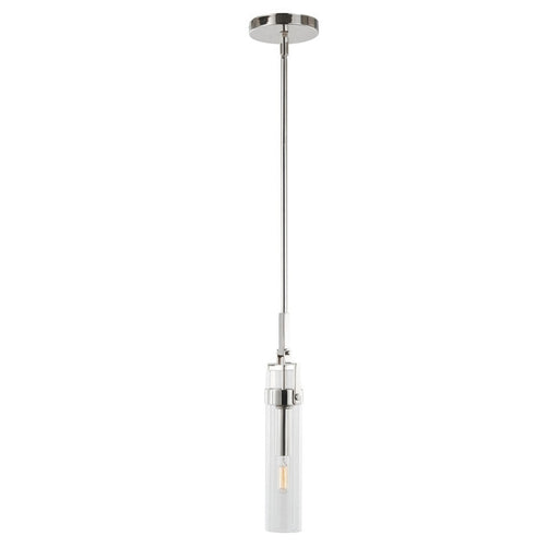Varaluz Foxwich 1 Light Pendant, Polished Nickel/Clear