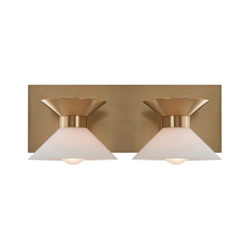 Varaluz Ringsted 2 Light Bath Vanity, Brushed Brass/White