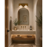 Varaluz Ringsted 2 Light Bath Vanity, Brushed Brass/White