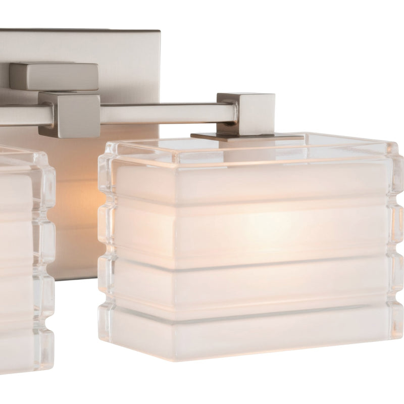 Varaluz Sardinia 2 Light Bath Vanity, Brushed Nickel/White