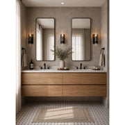 Varaluz Cardiff 2 Light Wall Sconce, Matte Black/Clear