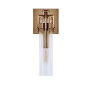 Varaluz Foxwich 1 Light Wall Sconce, Brushed Brass/Clear