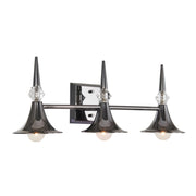 Varaluz Tromba 3 Light Bath Vanity, Black Chrome/Black Chrome