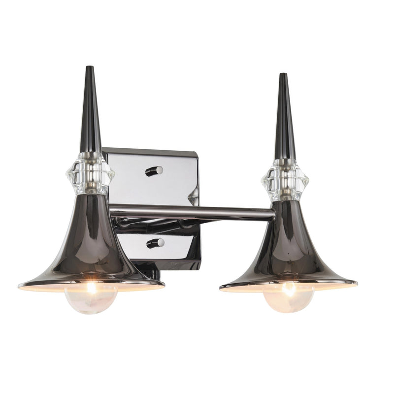 Varaluz Tromba 2 Light Bath Vanity, Black Chrome/Black Chrome