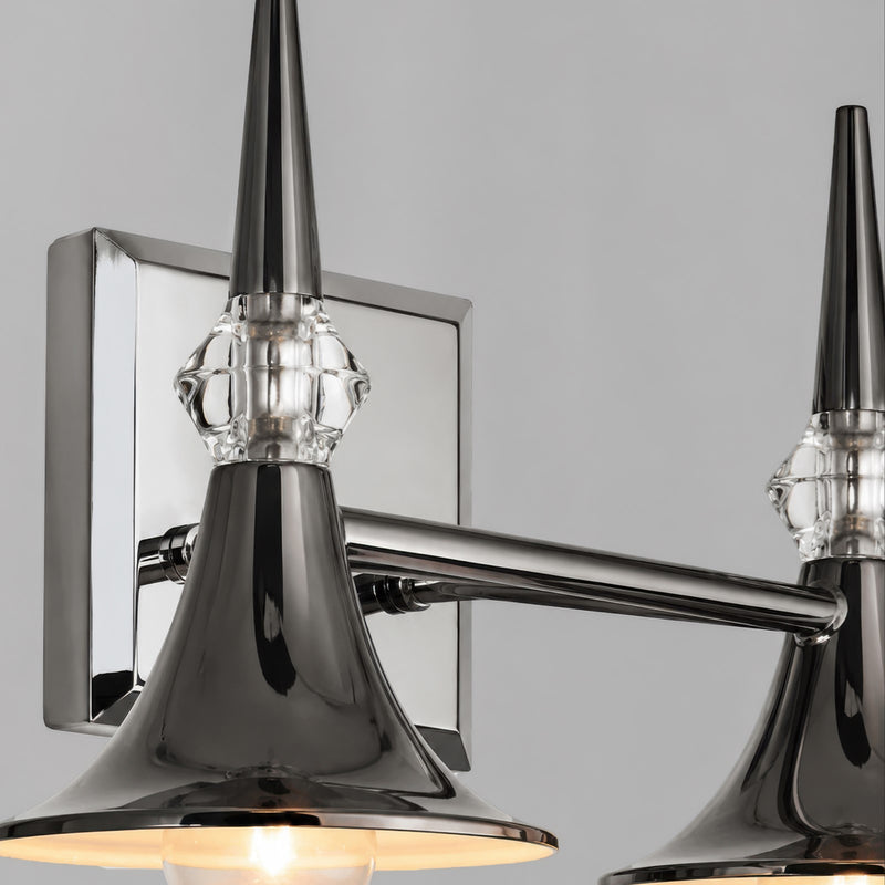 Varaluz Tromba 2 Light Bath Vanity, Black Chrome/Black Chrome