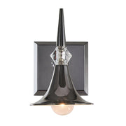 Varaluz Tromba 1 Light Wall Sconce, Black Chrome/Black Chrome