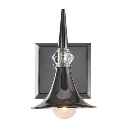 Varaluz Tromba 1 Light Wall Sconce, Black Chrome/Black Chrome