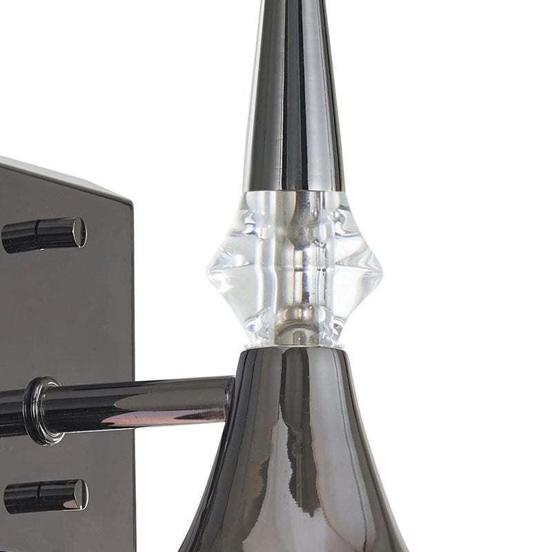 Varaluz Tromba 1 Light Wall Sconce, Black Chrome/Black Chrome