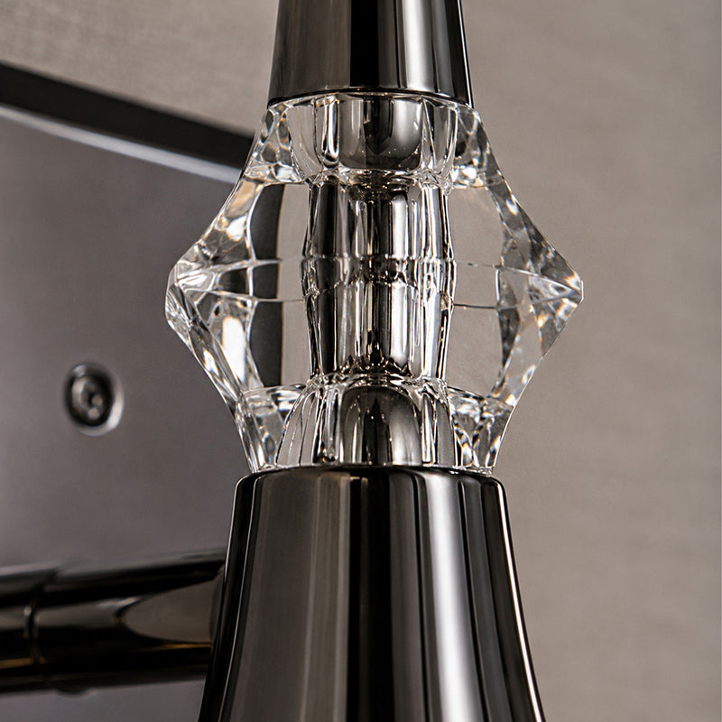 Varaluz Tromba 1 Light Wall Sconce, Black Chrome/Black Chrome