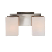 Varaluz Capri 2 Light Bath Vanity, Brushed Nickel/White