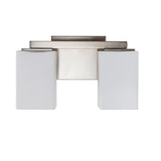 Varaluz Capri 2 Light Bath Vanity, Brushed Nickel/White