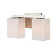 Varaluz Capri 2 Light Bath Vanity, Brushed Nickel/White