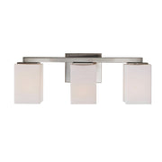 Varaluz Capri 3 Light Bath Vanity, Brushed Nickel/White