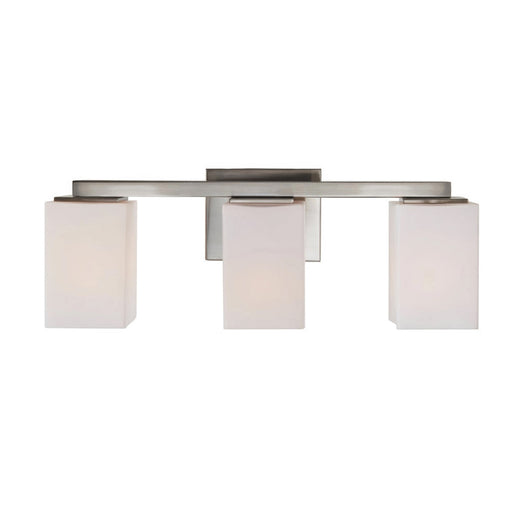 Varaluz Capri 3 Light Bath Vanity, Brushed Nickel/White
