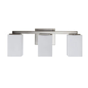 Varaluz Capri 3 Light Bath Vanity, Brushed Nickel/White