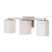 Varaluz Capri 3 Light Bath Vanity, Brushed Nickel/White