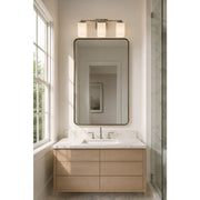 Varaluz Capri 3 Light Bath Vanity, Brushed Nickel/White
