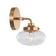 Varaluz Harrow 1 Light Wall Sconce, Aged Brass/Clear