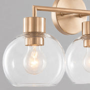 Varaluz Cortona 3 Light Bath Vanity, Brushed Brass/Clear
