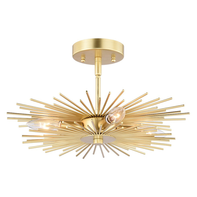 Vaxcel Nikko Semi Flush Ceiling Light, Gold