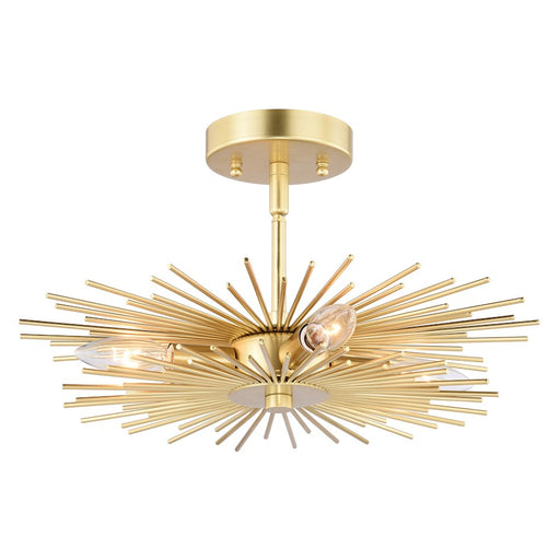 Vaxcel Nikko Semi Flush Ceiling Light, Gold