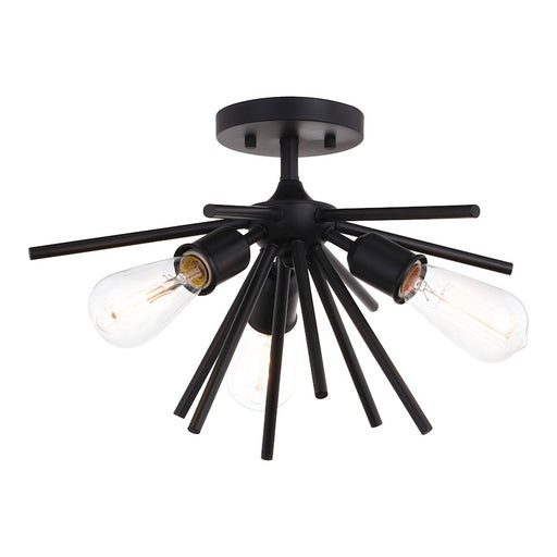 Vaxcel Estelle 3 Light 17" Semi Flush Mount, Matte Black