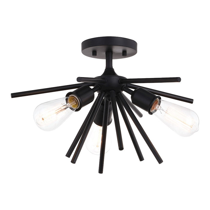 Vaxcel Estelle 3 Light 17" Semi Flush Mount, Matte Black