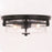 Vaxcel Addison 2 Light 15" Flush Mount, Matte Black/Clear Seeded