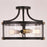 Vaxcel Holbrook 3 Light 15.75" Semi Flush Mount, Black/Brass/Seedy