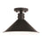 Vaxcel Akron 1 Light 12" Semi Flush Mount, Bronze/White/Metal Shade