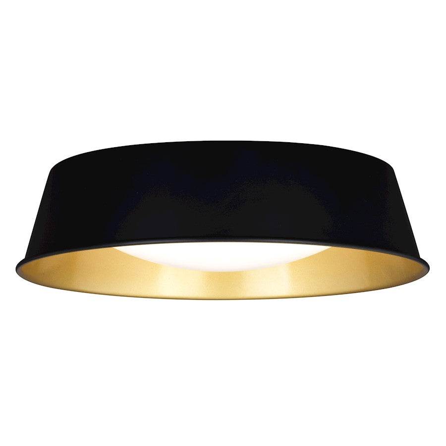 Vaxcel Beacon Hill LED 13" Flush Mount, Matte Black/Satin Gold - C0303