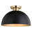 Vaxcel Devon 13" Semi Flush Mount, Matte Black/Satin Brass - C0306