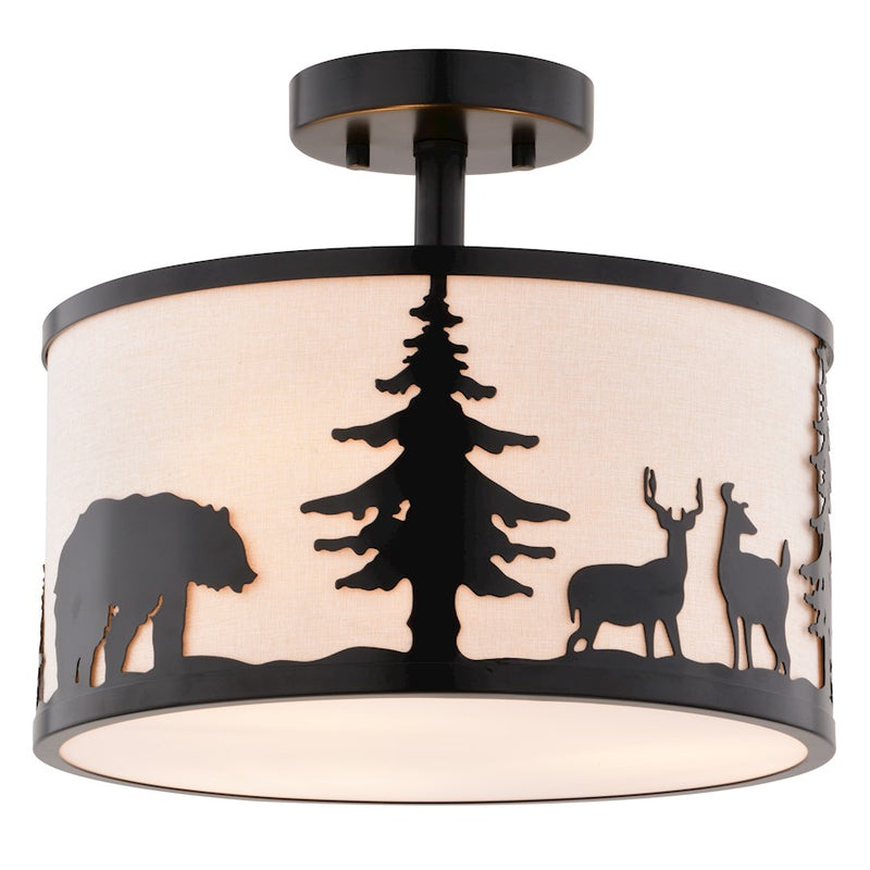 Vaxcel Acadia 13" W 3 Light Semi-Flush Mount, Bronze - C0313