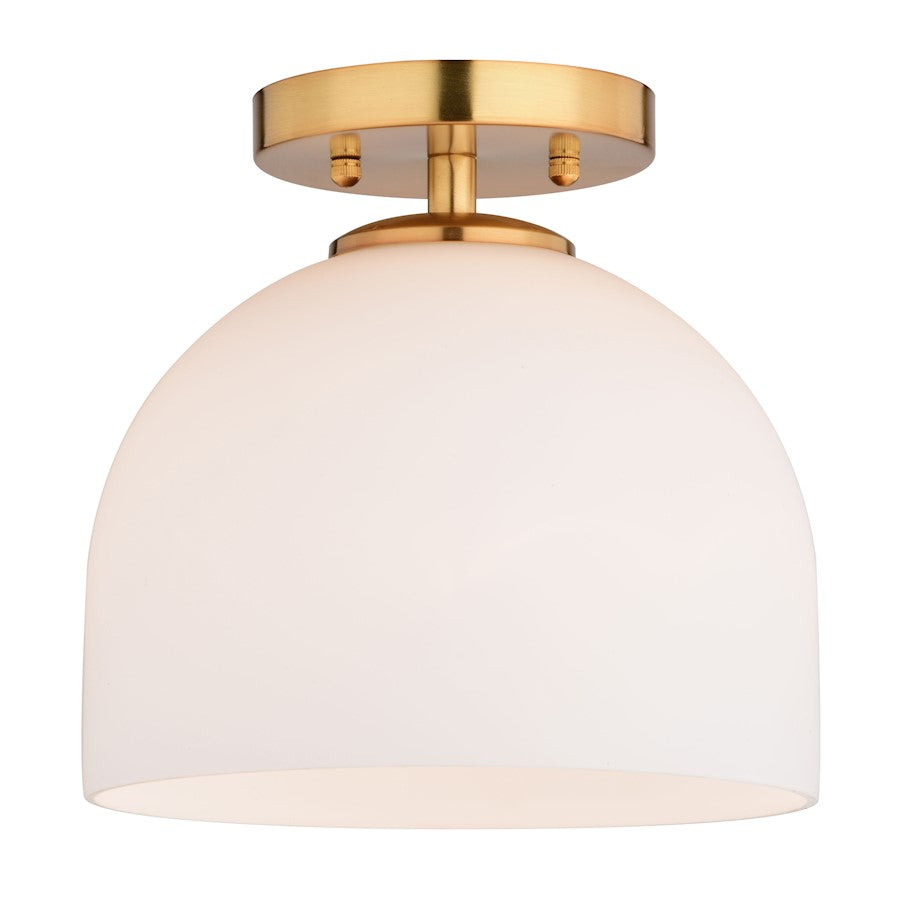 Vaxcel Shelby 9.25" 1 Light Semi-Flush Mount, Natural Brass - C0314