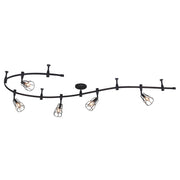 Vaxcel Milford 5 Light 9' Flexible Track Light, Black/Black Wire - C0317