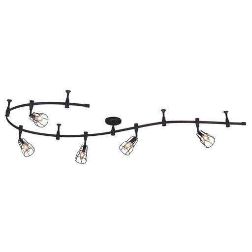 Vaxcel Milford 5 Light 9' Flexible Track Light, Black/Black Wire - C0317
