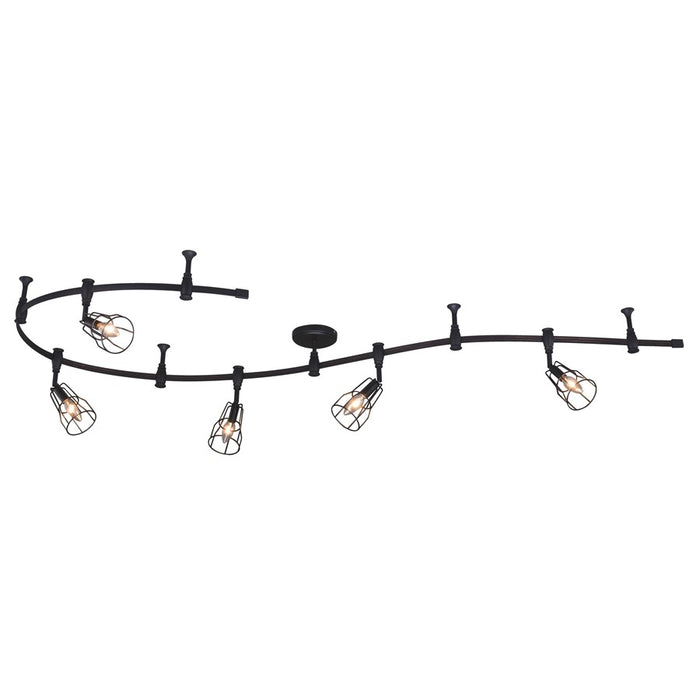 Vaxcel Milford 5 Light 9' Flexible Track Light, Black/Black Wire - C0317