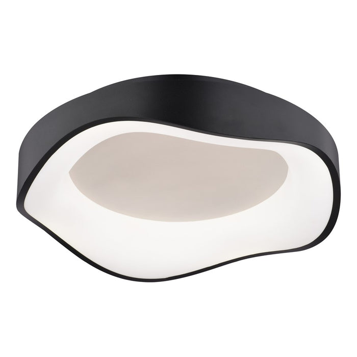Vaxcel Bowen 16.5"W LED Flush Mount, Textured Black/White - C0323
