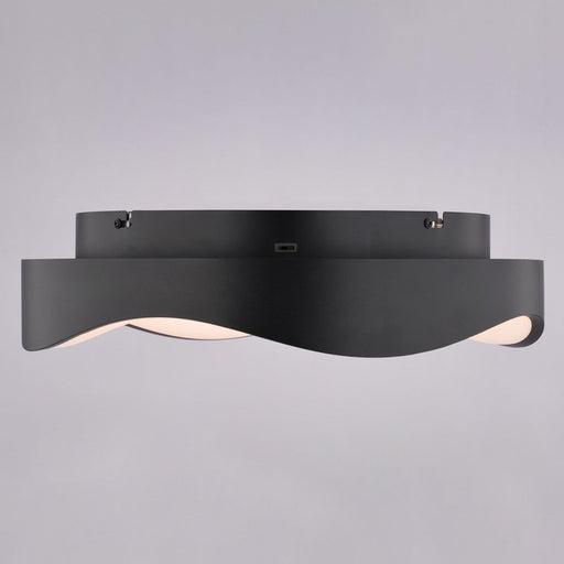 Vaxcel Bowen 16.5"W LED Flush Mount, Textured Black/White