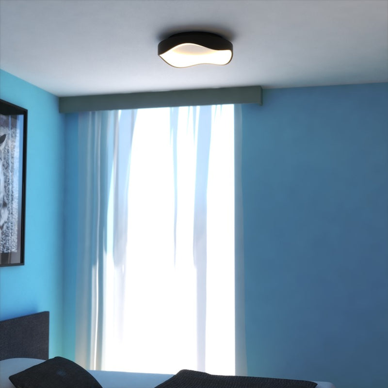 Vaxcel Bowen 16.5"W LED Flush Mount, Textured Black/White
