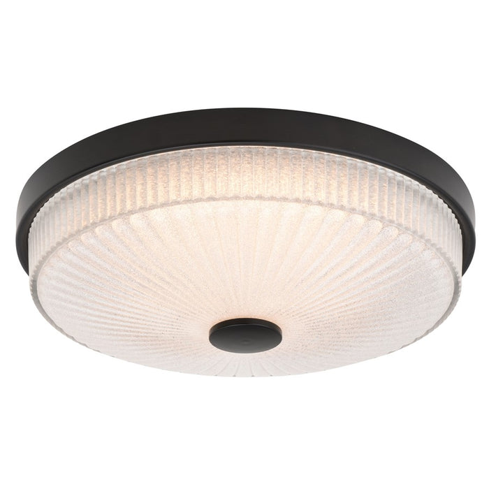 Vaxcel Preston 12.5"W LED Flush Mount, Matte Black/Clear - C0324