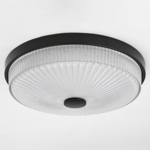Vaxcel Preston 12.5"W LED Flush Mount, Matte Black/Clear