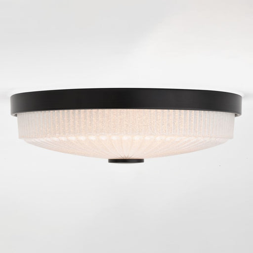 Vaxcel Preston 12.5"W LED Flush Mount, Matte Black/Clear