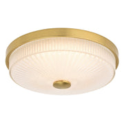 Vaxcel Preston 12.5"W LED Flush Mount, Natural Brass/Clear - C0325